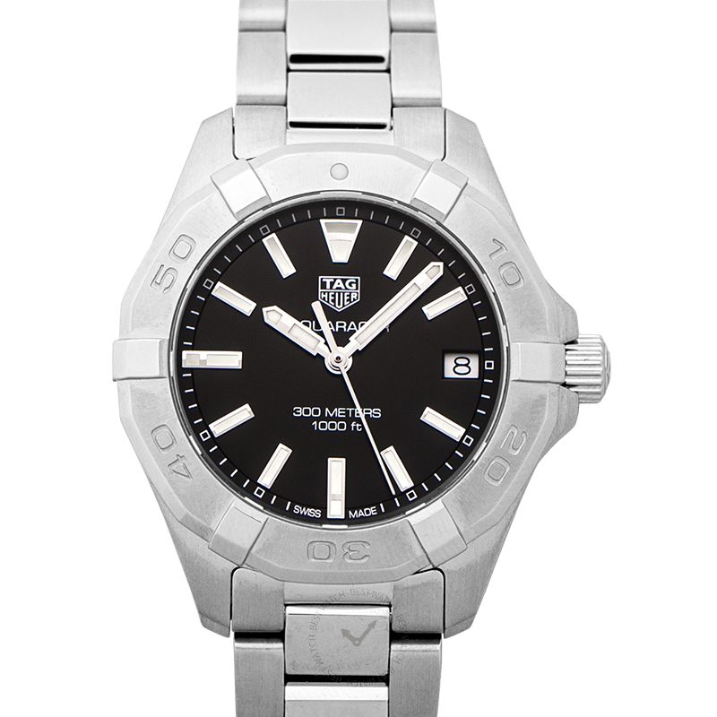 Shop Authentic Tag Heuer Aquaracer Black Dial Silver Steel Strap Watch for Women - WBD1310.BA0740 - Luxxuri