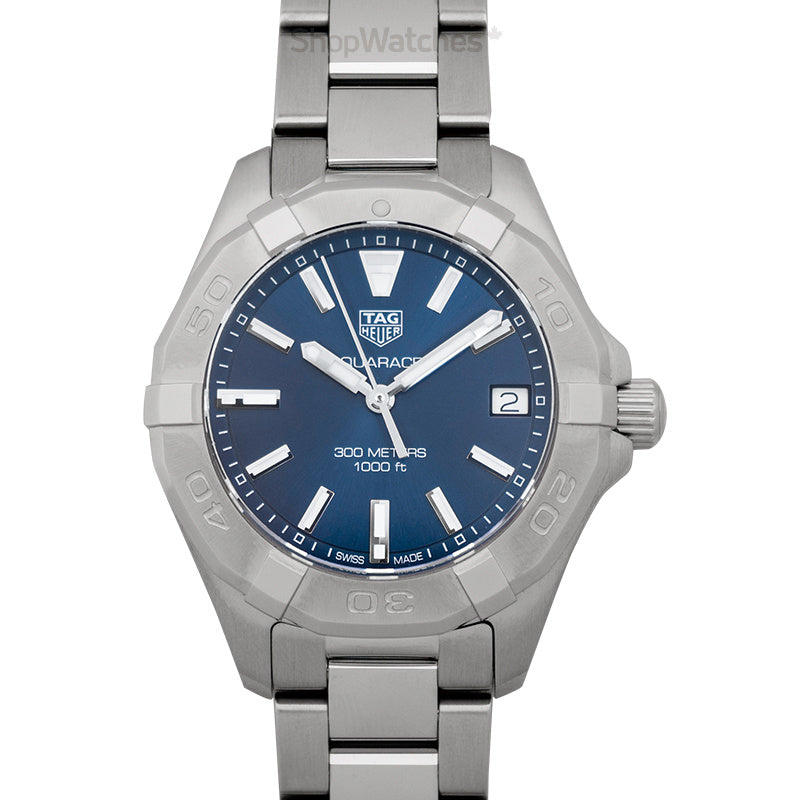 Shop Authentic Tag Heuer Aquaracer Quartz Blue Dial Silver Steel Strap Watch for Women - WBD1312.BA0740 - Luxxuri