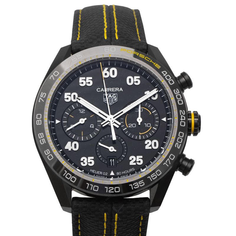 Tag Heuer Carrera x Porsche Automatic Chronograph Black Dial Black Nylon Strap Watch for Men - CBN2A1H.FC6512