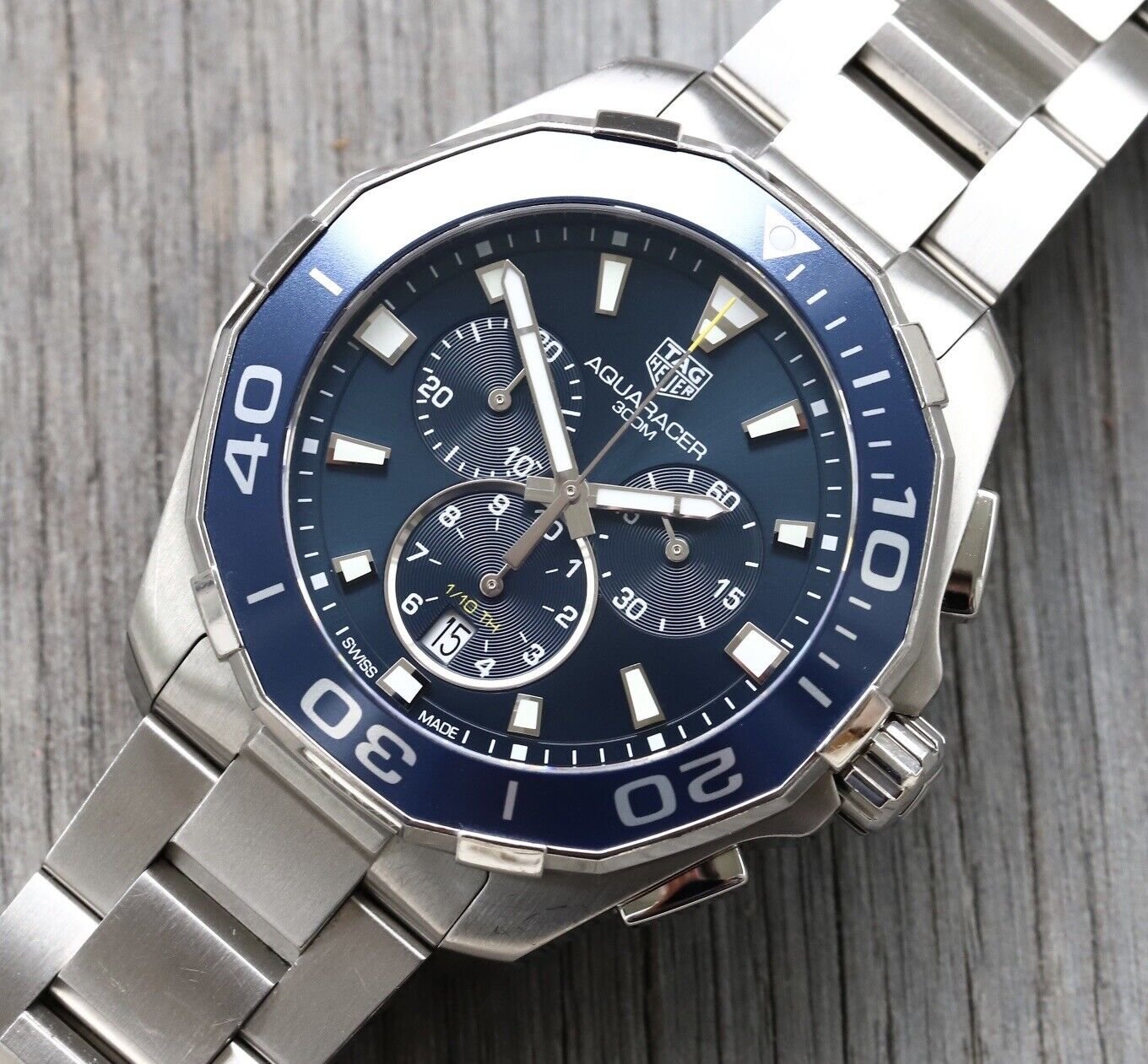 Shop Authentic Tag Heuer Aquaracer Blue Dial SIlver Steel Strap Watch for Men - CAY111B.BA0927 - Luxxuri