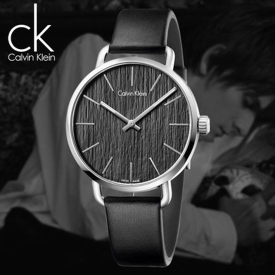 Shop Authentic Calvin Klein Even Black Dial Black Leather Strap Watch for Women - K7B231C1 - Luxxuri