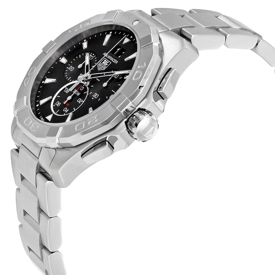 Shop Authentic Tag Heuer Aquaracer Chronograph Black Dial Silver Steel Strap Watch for Men - CAY1110.BA0927 - Luxxuri