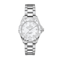 Shop Authentic Tag Heuer Aquaracer Diamonds White Mother of Pearl Dial Silver Steel Strap Watch for Women - WBD1314.BA0740 - Luxxuri