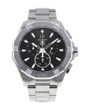 Shop Authentic Tag Heuer Aquaracer Chronograph Black Dial Silver Steel Strap Watch for Men - CAY1110.BA0927 - Luxxuri