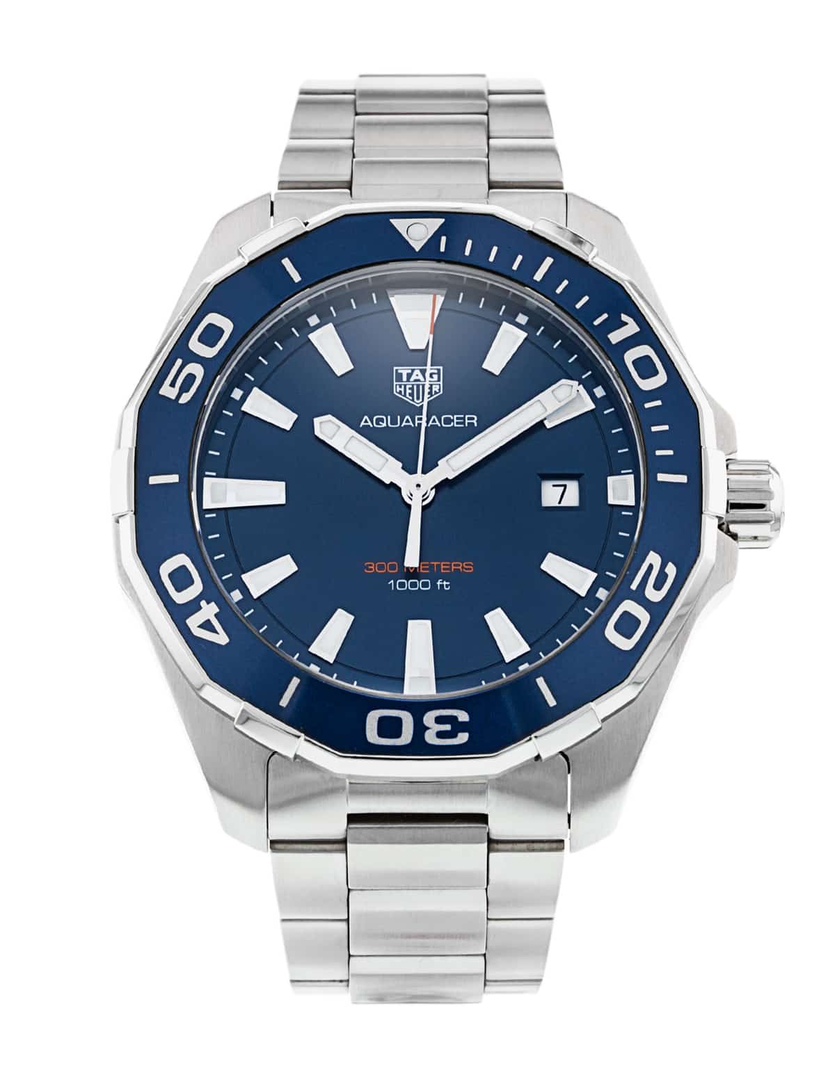 Shop Authentic Tag Heuer Aquaracer Blue Dial Silver Steel Strap Watch for Men - WAY101C.BA0746 - Luxxuri