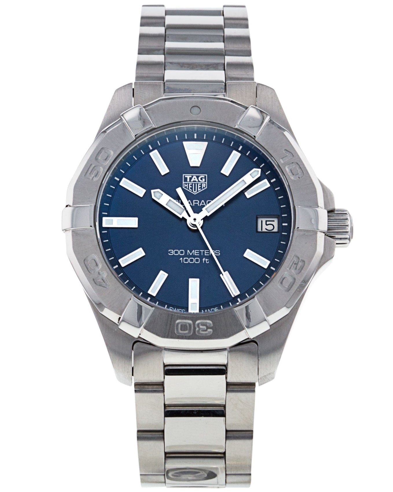 Shop Authentic Tag Heuer Aquaracer Quartz Blue Dial Silver Steel Strap Watch for Women - WBD1312.BA0740 - Luxxuri