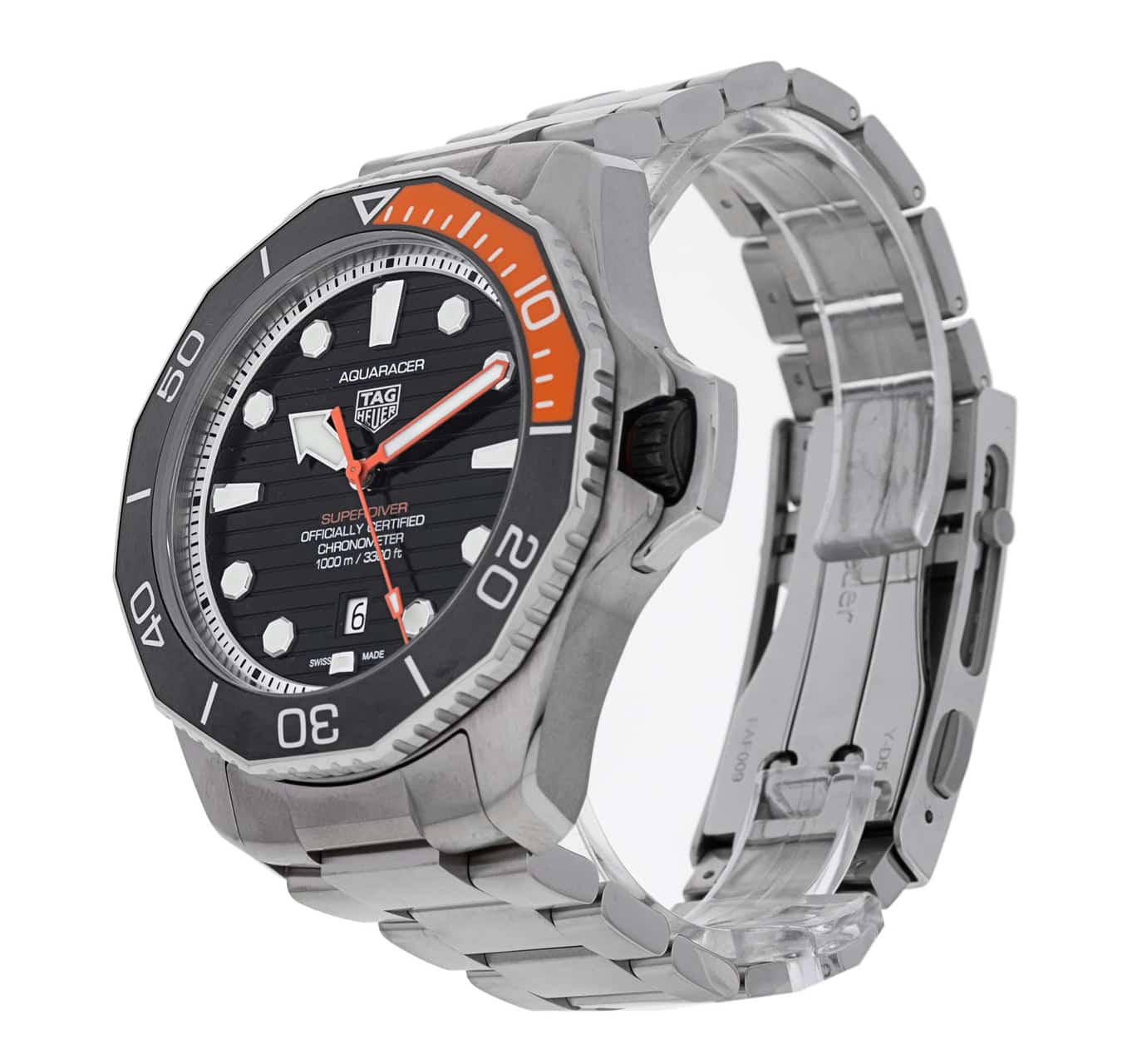 Tag Heuer Aquaracer Professional 1000 Superdiver Automatic Black Dial Silver Steel Strap Watch for Men - WBP5A8A.BF0619