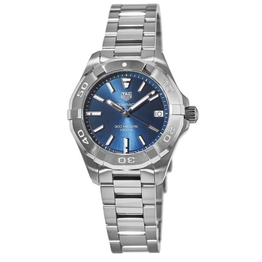 Shop Authentic Tag Heuer Aquaracer Quartz Blue Dial Silver Steel Strap Watch for Women - WBD1312.BA0740 - Luxxuri