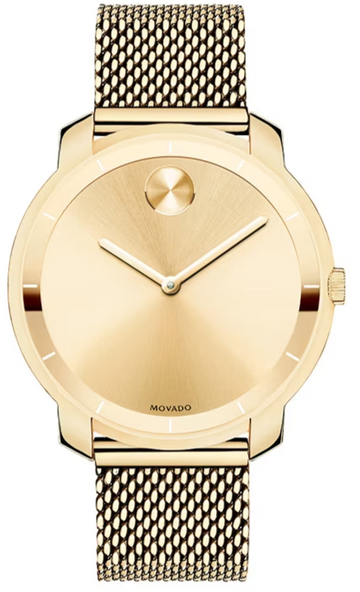 Shop Authentic Movado Bold Gold Dial Gold Mesh Bracelet Watch for Women - 3600242 - Luxxuri