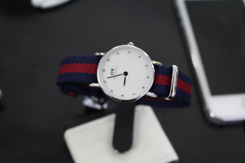 Shop Authentic Daniel Wellington Classy Oxford White Dial Two Tone Nylon Strap Watch For Women - DW00100072 - Luxxuri