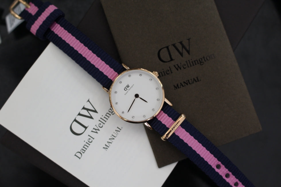 Shop Authentic Daniel Wellington Classy Winchester White Dial Two Tone NATO Strap Watch For Women - DW00100065 - Luxxuri