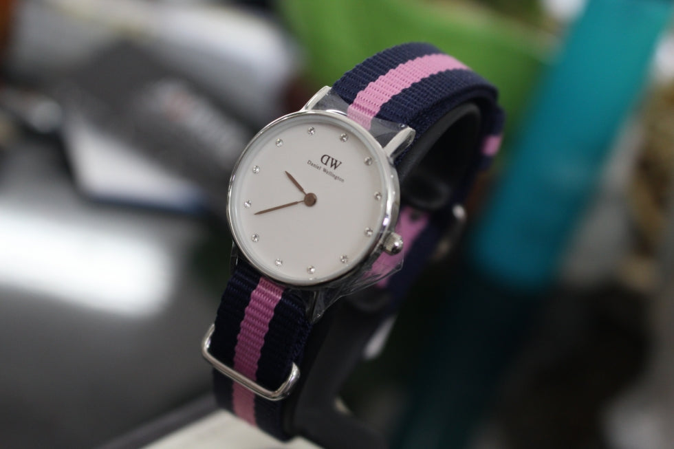 Shop Authentic Daniel Wellington Classy Winchester White Dial Two Tone NATO Strap Watch For Women - DW00100073 - Luxxuri