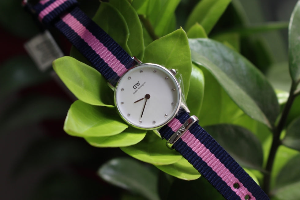 Shop Authentic Daniel Wellington Classy Winchester White Dial Two Tone NATO Strap Watch For Women - DW00100073 - Luxxuri
