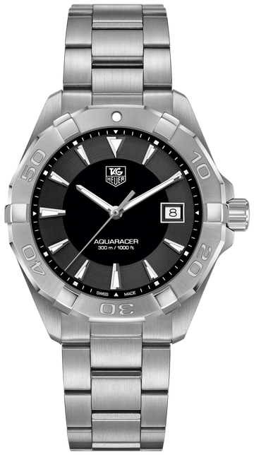 Shop Authentic Tag Heuer Aquaracer Quartz Black Dial Silver Steel Strap Watch for Men - WAY1110.BA0928 - Luxxuri