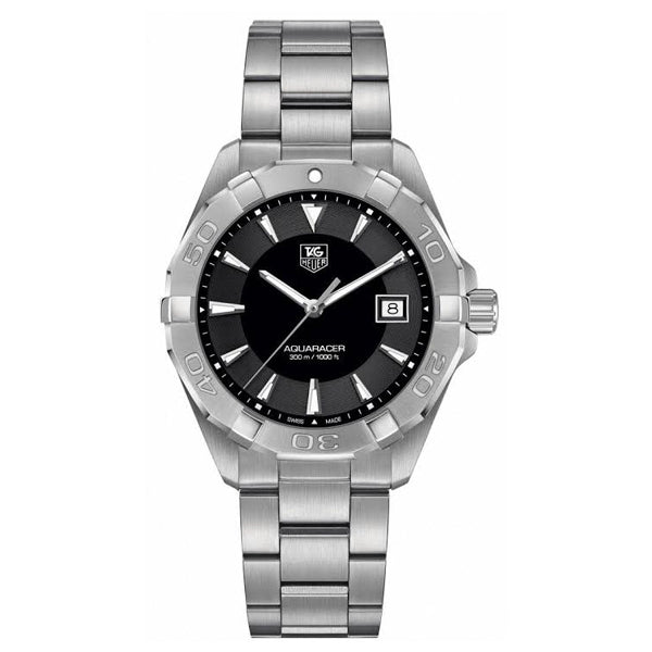 Shop Authentic Tag Heuer Aquaracer Quartz Black Dial Silver Steel Strap Watch for Men - WAY1110.BA0928 - Luxxuri