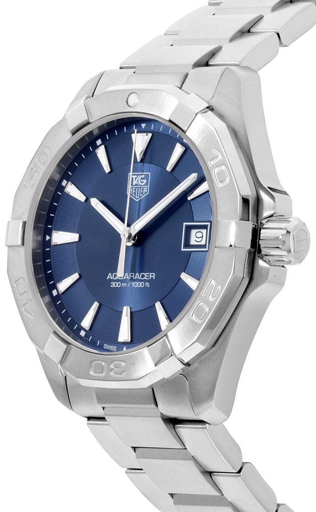 Shop Authentic Tag Heuer Aquaracer Quartz Blue Dial Silver Steel Strap Watch for Men - WAY1112.BA0928 - Luxxuri