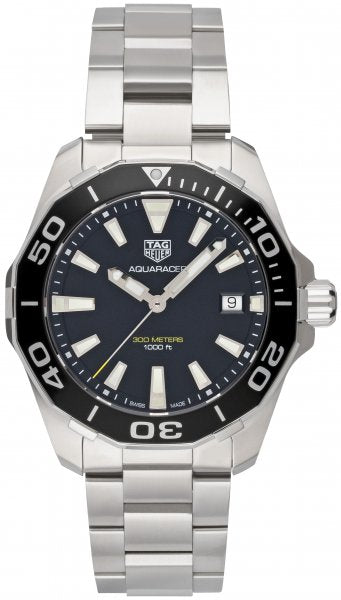 Shop Authentic Tag Heuer Aquaracer Black Dial Silver Steel Strap Watch for Men - WAY111A.BA0928 - Luxxuri
