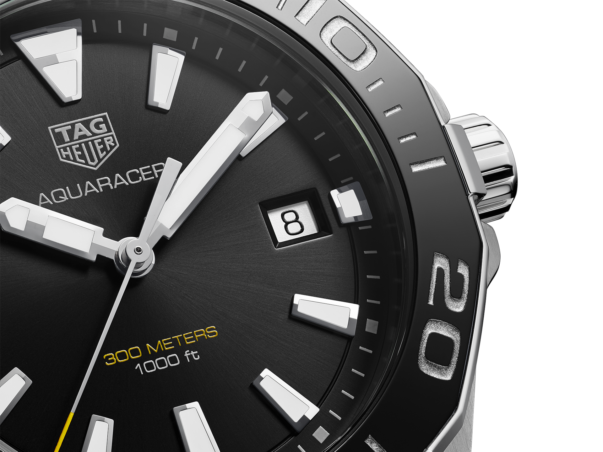 Shop Authentic Tag Heuer Aquaracer Black Dial Silver Steel Strap Watch for Men - WAY111A.BA0928 - Luxxuri