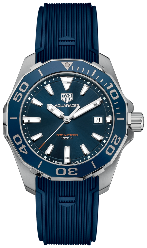Shop Authentic Tag Heuer Aquaracer Blue Dial Blue Rubber Strap Watch for Men - WAY111C.FT6155 - Luxxuri