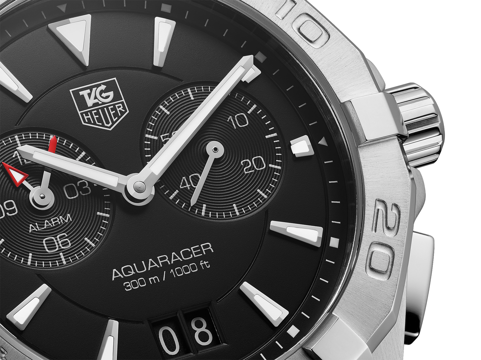 Shop Authentic Tag Heuer Aquaracer Quartz Black Dial Silver Steel Strap Watch for Men - WAY111Z.BA0928 - Luxxuri