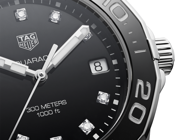Shop Authentic Tag Heuer Aquaracer Quartz Black Dial Two Tone Steel Strap Watch for Women - WAY131C.BA0913 - Luxxuri