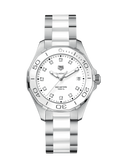 Shop Authentic Tag Heuer Aquaracer Diamonds White Dial Two Tone Steel Strap Watch for Women - WAY131D.BA0914 - Luxxuri