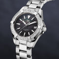 Shop Authentic Tag Heuer Aquaracer Quartz Diamonds Black Dial Silver Steel Strap Watch for Women - WAY131P.BA0748 - Luxxuri