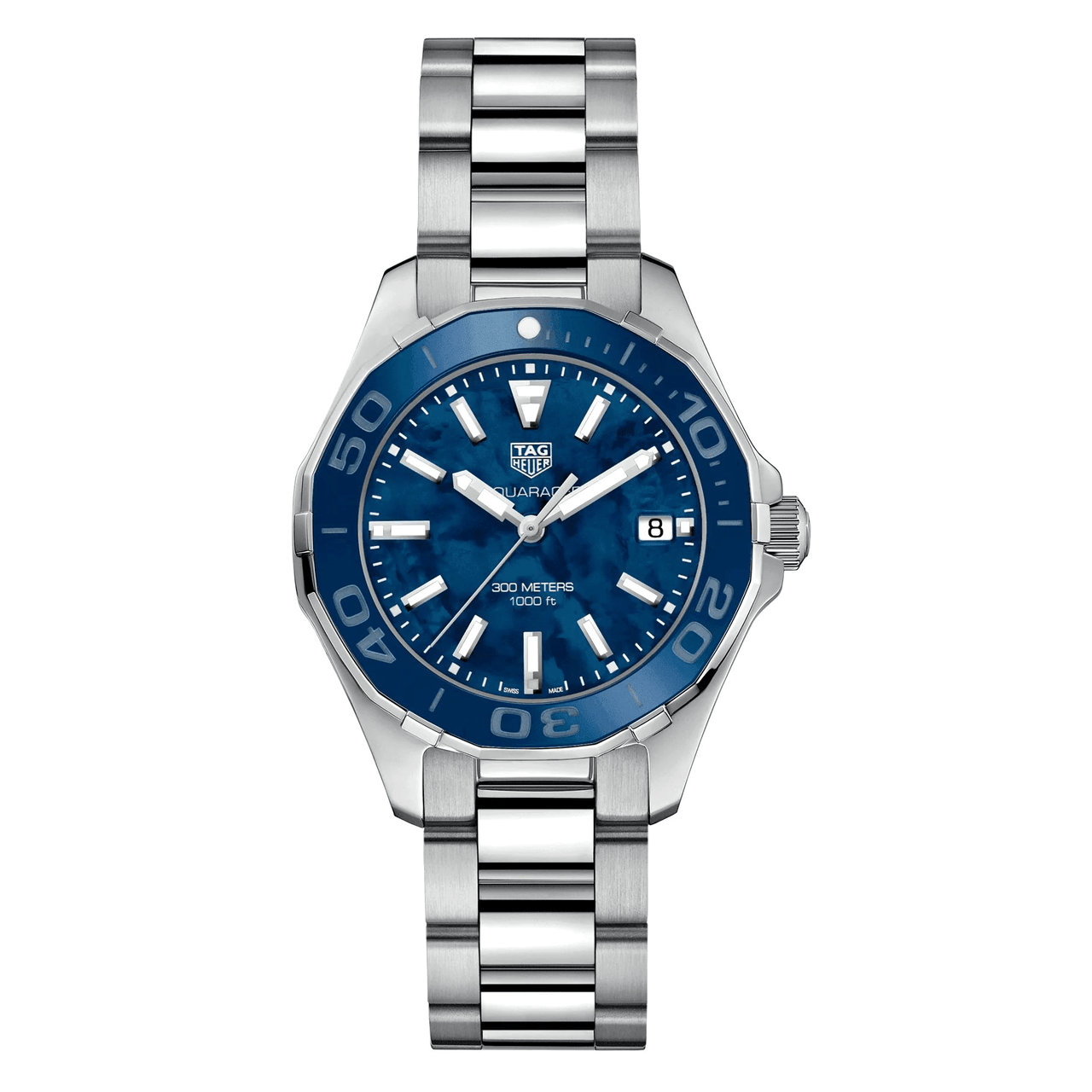 Tag Heuer Aquaracer Blue Dial Silver Steel Strap Watch for Women - WAY131S.BA0748