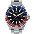 Shop Authentic Tag Heuer Aquaracer GMT Caliber 7 Pepsi Black Dial Silver Steel Strap Watch for Men - WAY201F.BA0927 - Luxxuri