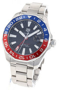 Shop Authentic Tag Heuer Aquaracer GMT Caliber 7 Pepsi Black Dial Silver Steel Strap Watch for Men - WAY201F.BA0927 - Luxxuri
