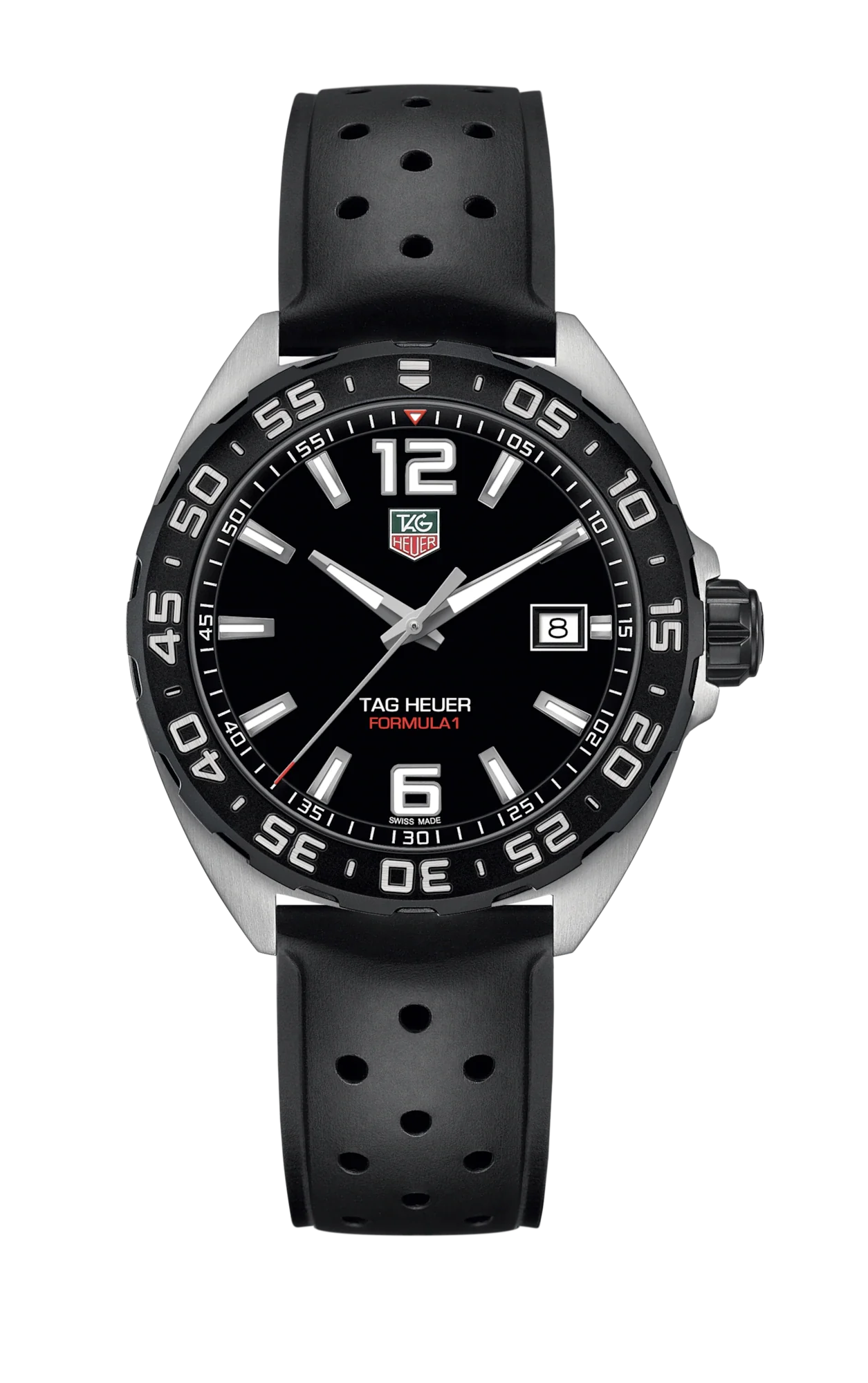 Tag Heuer Formula 1 Quartz Black Dial Black Rubber Strap Watch for Men - WAZ1110.FT8023