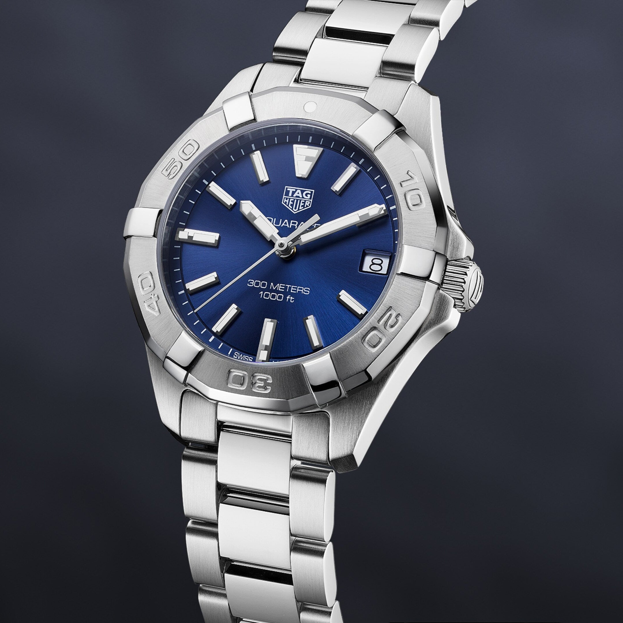Tag Heuer Aquaracer Quartz Blue Dial Silver Steel Strap Watch for Women - WBD1312.BA0740
