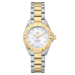 Tag Heuer Aquaracer Diamonds Mother of Pearl Dial Two Tone Steel Strap Watch for Men - WBD1422.BB0321
