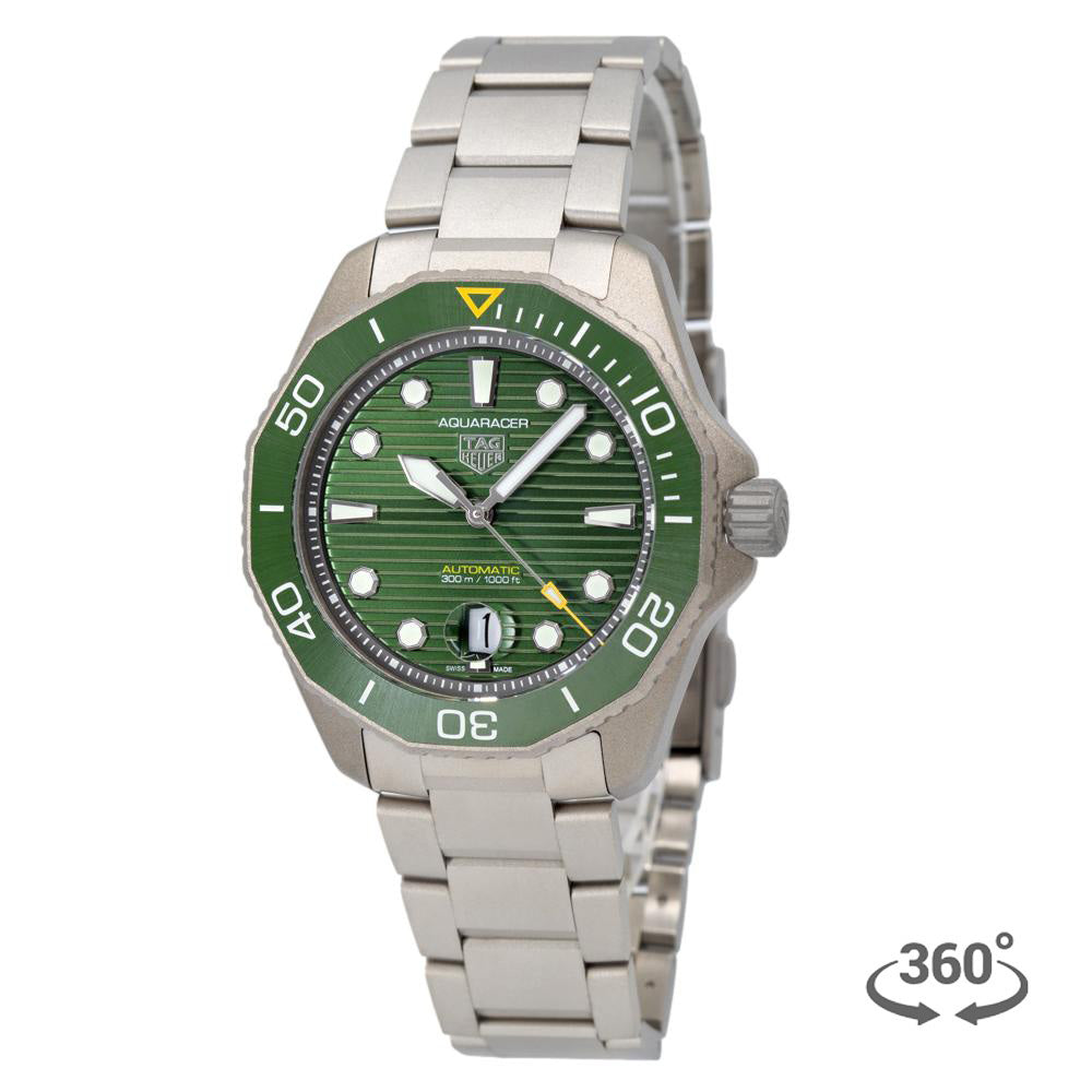 Shop Authentic Tag Heuer Aquaracer Professional 300 Automatic Green Dial Silver Steel Strap Watch for Men - WBP208B.BF0631 - Luxxuri