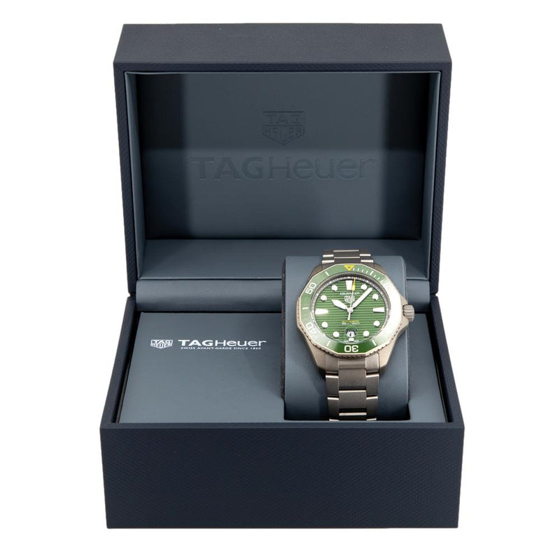 Shop Authentic Tag Heuer Aquaracer Professional 300 Automatic Green Dial Silver Steel Strap Watch for Men - WBP208B.BF0631 - Luxxuri