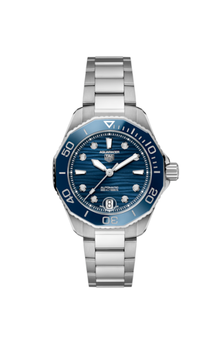 Shop Authentic Tag Heuer Aquaracer Professional 300 Automatic Diamonds Blue Dial Silver Steel Strap Watch for Women - WBP231B.BA0618 - Luxxuri