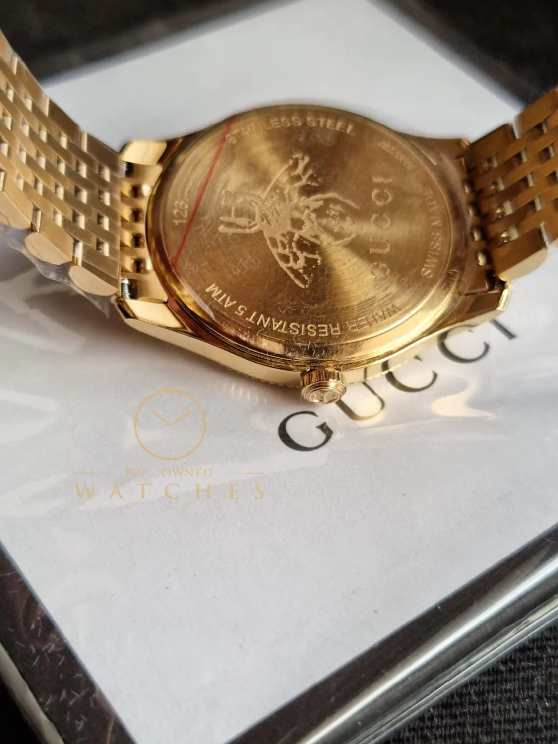 Shop Authentic Gucci G Timeless Quartz Silver Dial Gold Steel Strap Watch For Women - YA1264155 - Luxxuri