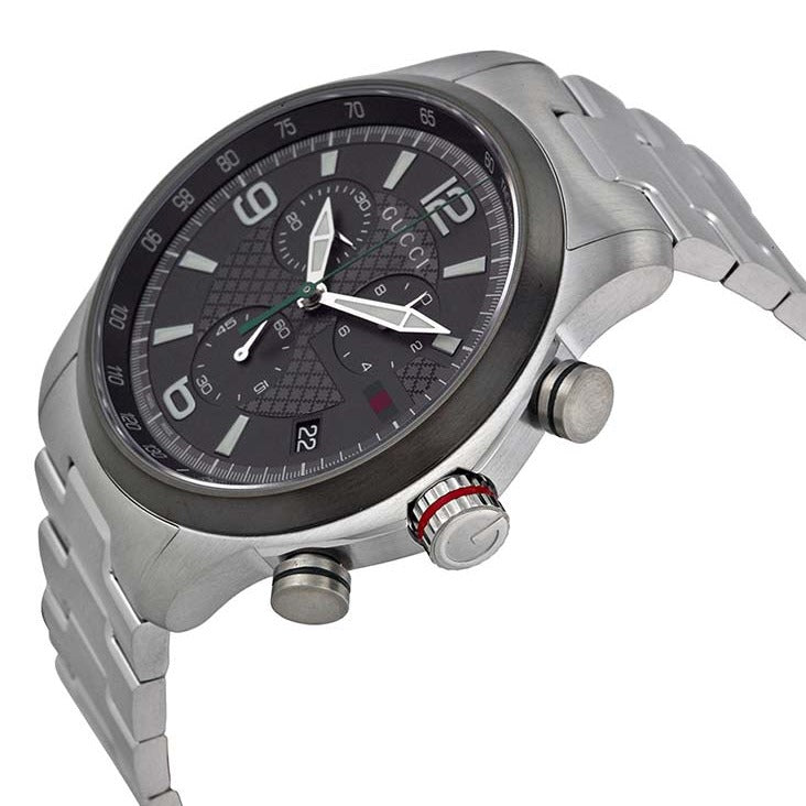 Shop Authentic Gucci G Timeless Chronograph Grey Dial Silver Steel Strap Watch For Men - YA126238 - Luxxuri