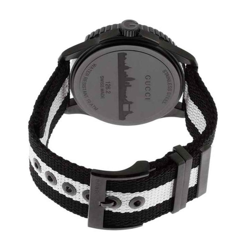 Shop Authentic Gucci G Timeless XL White Dial Two Tone NATO Strap Watch For Men - YA126243 - Luxxuri