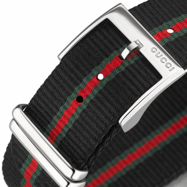 Shop Authentic Gucci G Timeless Analog Quartz Black Dial Black NATO Strap Watch For Men - YA126321 - Luxxuri