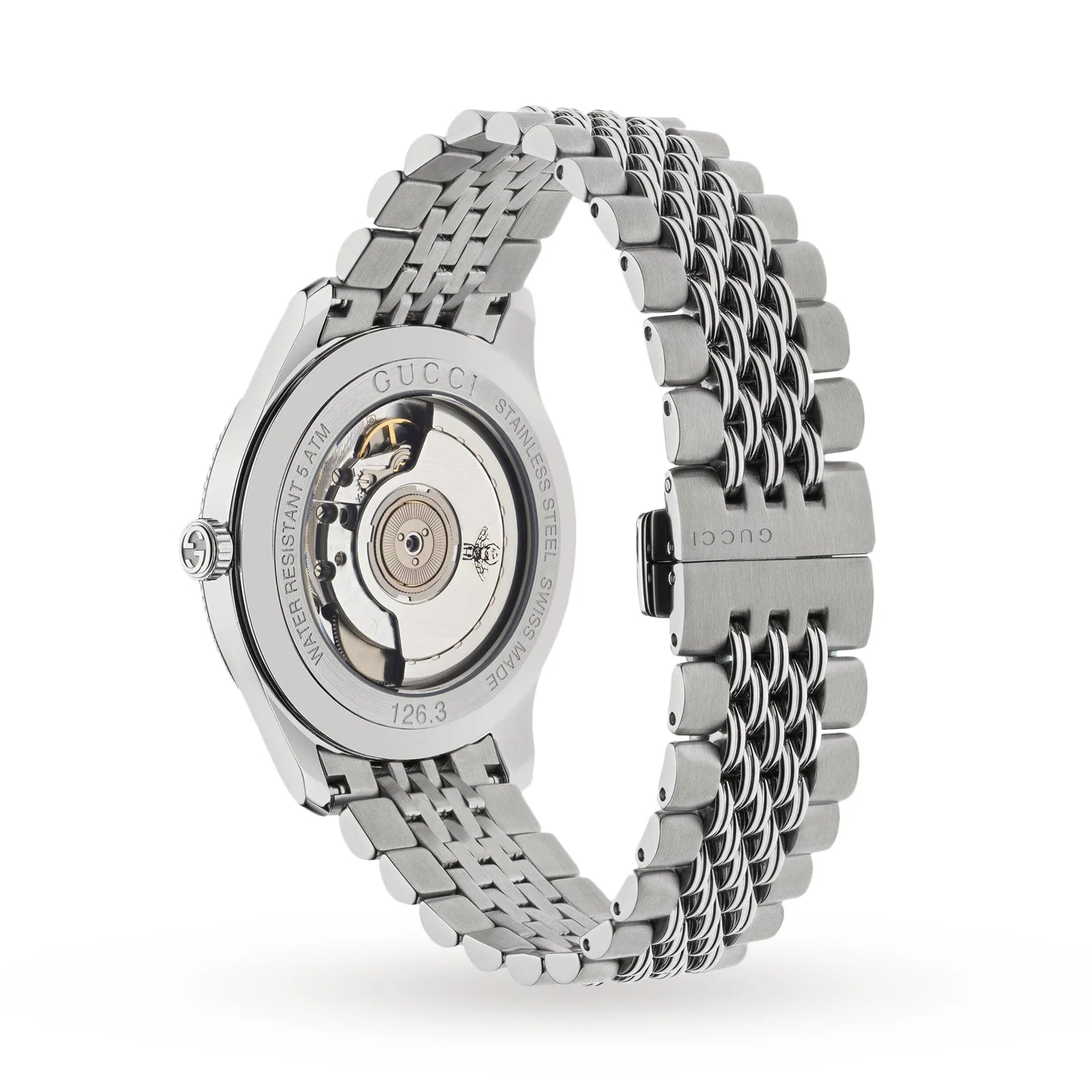Shop Authentic Gucci G Timeless Automatic Black Dial Silver Steel Strap Watch For Men - YA126353 - Luxxuri