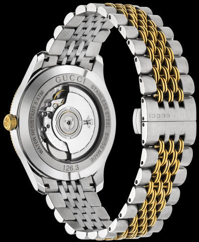 Shop Authentic Gucci G Timeless Automatic White Dial Two Tone Steel Strap Watch for Men - YA126356 - Luxxuri