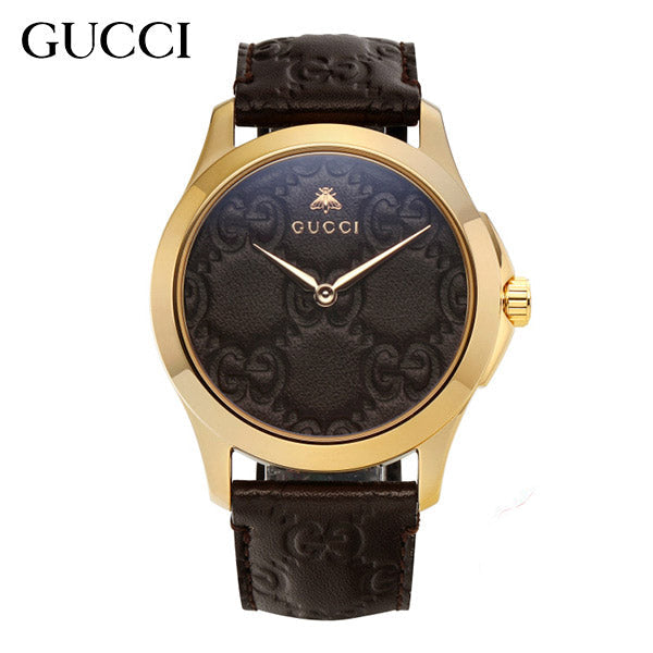 Shop Authentic Gucci G Timeless Quartz Brown Dial Brown Leather Strap Watch for Men - YA1264035 - Luxxuri
