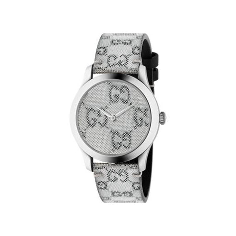 Shop Authentic Gucci G Timeless Quartz Grey Dial Grey Leather Strap Watch For Men - YA1264058 - Luxxuri