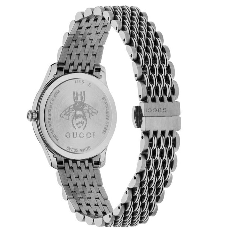 Shop Authentic Gucci G Timeless Quartz Black Dial Silver Steel Strap Watch For Women - YA1265020 - Luxxuri