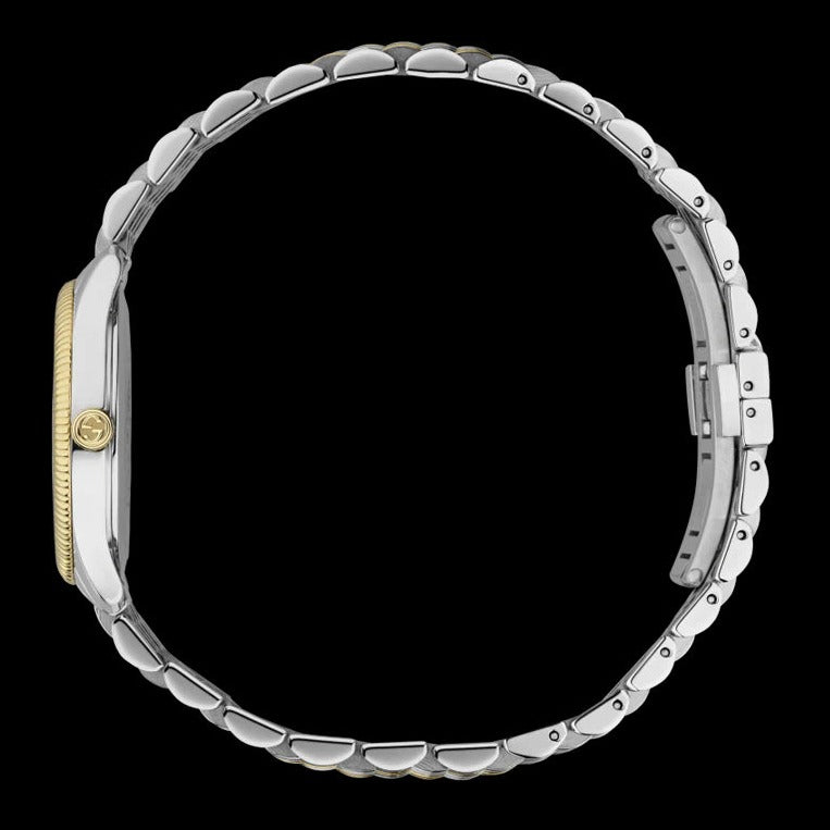 Shop Authentic Gucci G Timeless Quartz Pink Dial Two Tone Steel Strap Watch For Women - YA1265030 - Luxxuri