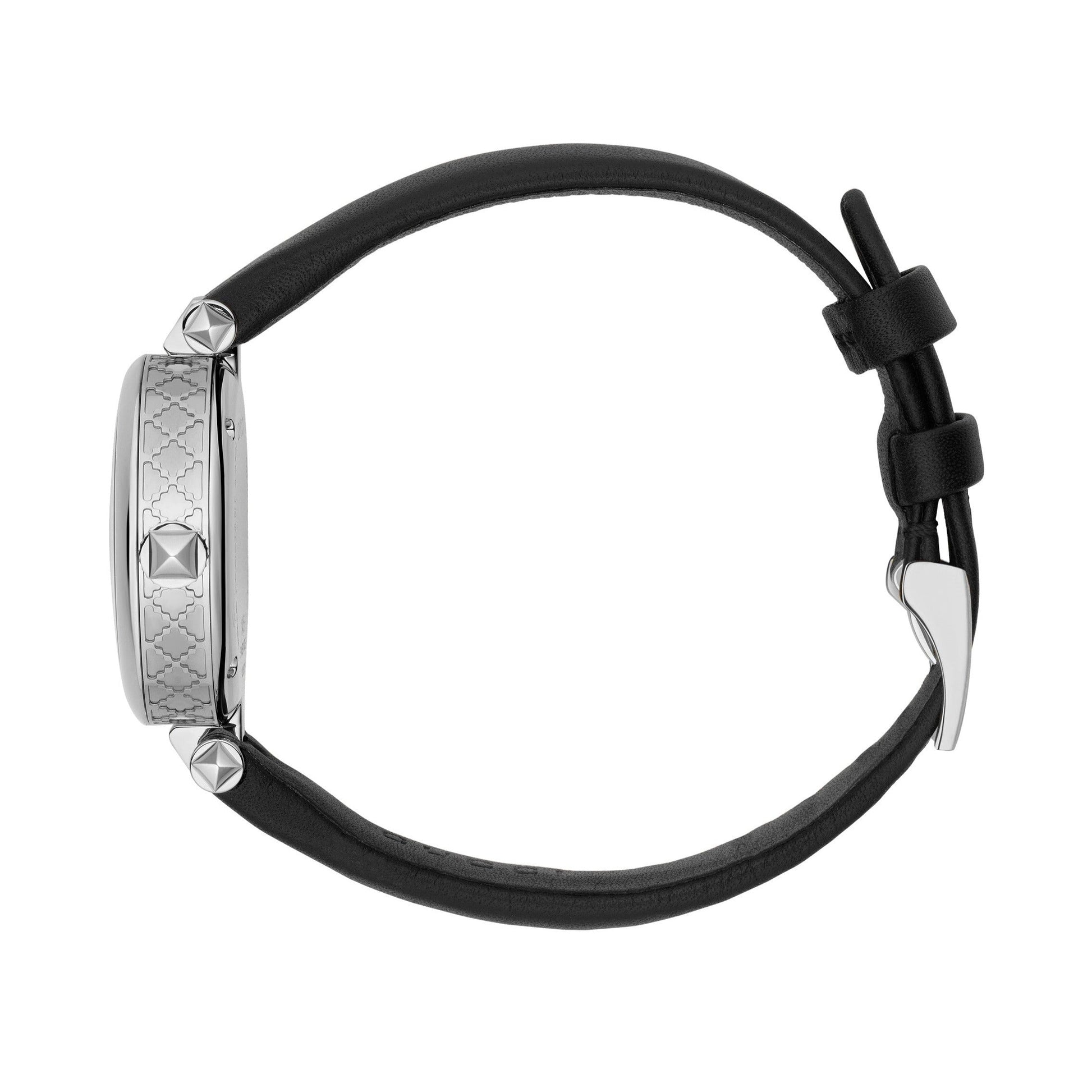 Shop Authentic Gucci Diamantissima Quartz Diamonds Black Dial Black Leather Strap Watch for Women - YA141506 - Luxxuri