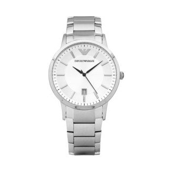 Shop Authentic Emporio Armani Classic Quartz White Dial Silver Steel Strap Watch For Men - AR2430 - Luxxuri