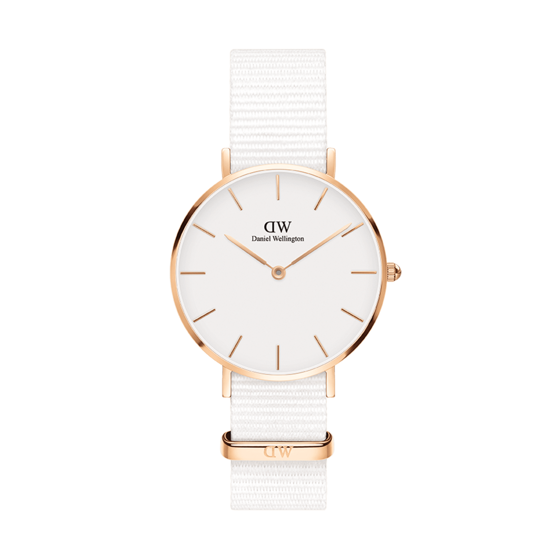 Shop Authentic Daniel Wellington Petite Dover Quartz White Dial White NATO Strap Watch For Women - DW001000313 - Luxxuri