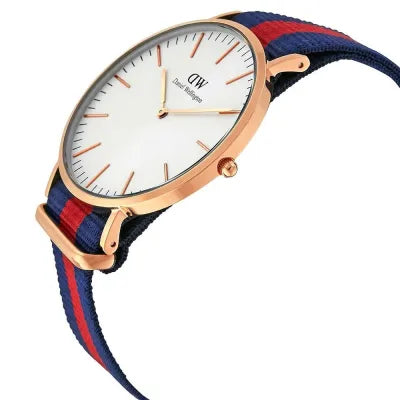 Shop Authentic Daniel Wellington Classic Oxford White Dial Two Tone NATO Strap Watch For Men - DW00100001 - Luxxuri